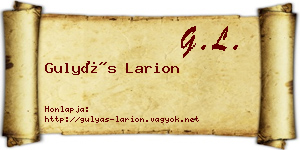 Gulyás Larion névjegykártya
