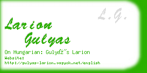 larion gulyas business card